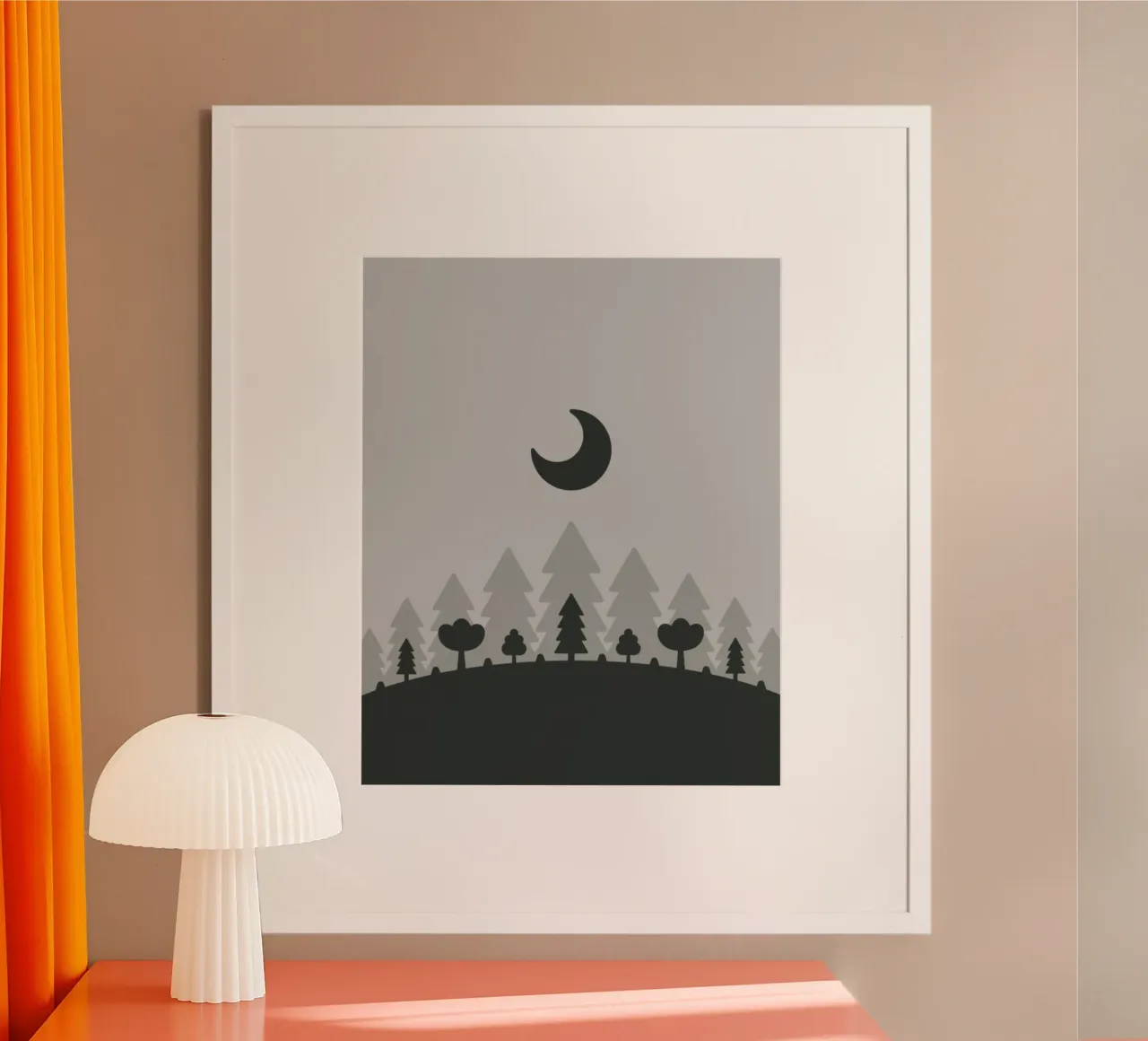 silhouette of trees forest night carta hahnemühle da Histrol