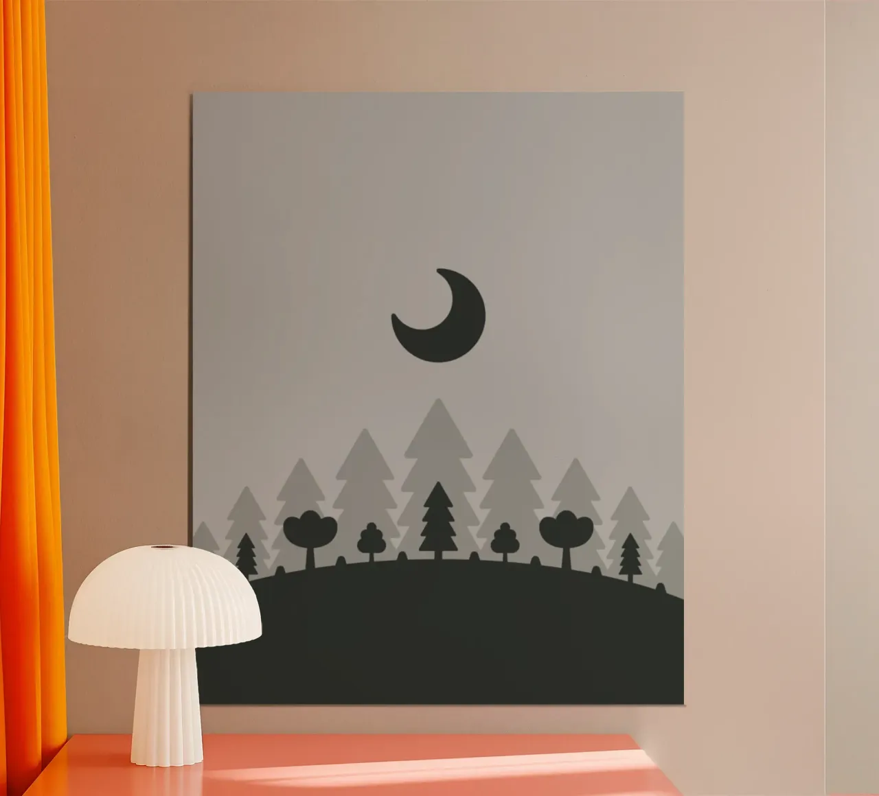 silhouette of trees forest night carta hahnemühle da Histrol