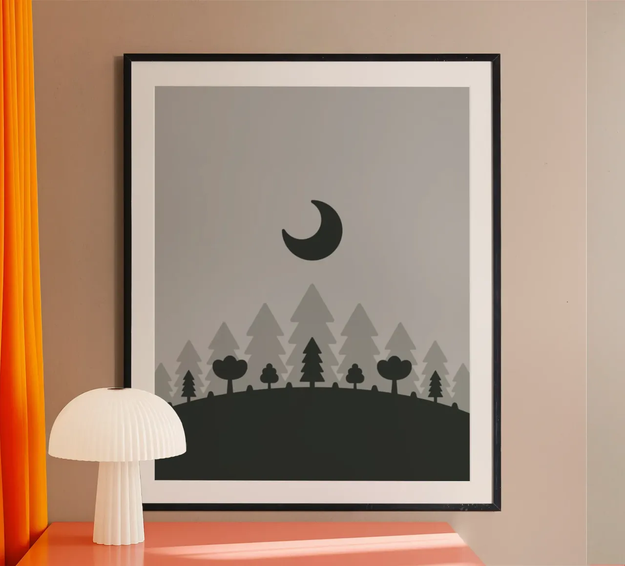 silhouette of trees forest night carta hahnemühle da Histrol