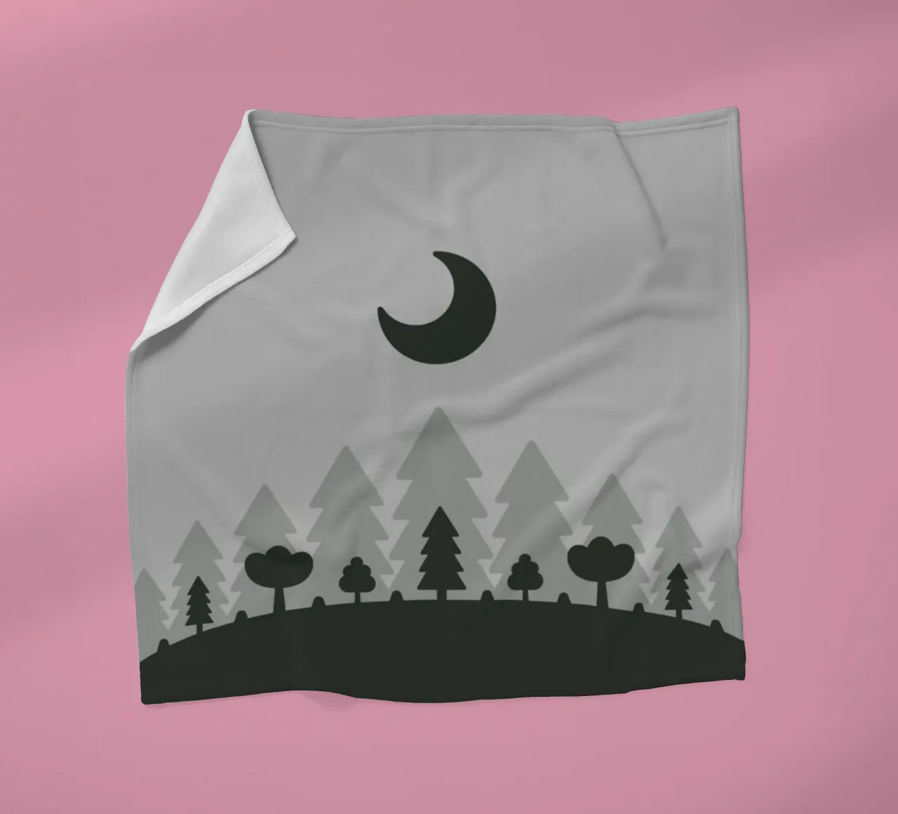 silhouette of trees forest night coperta in pile da Histrol