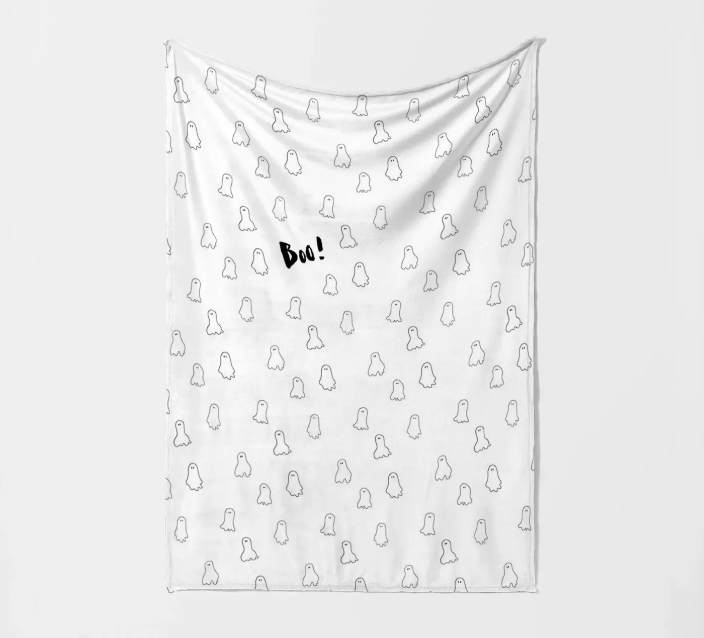 Ghost pattern fleece blanket by Brushmeetspaper