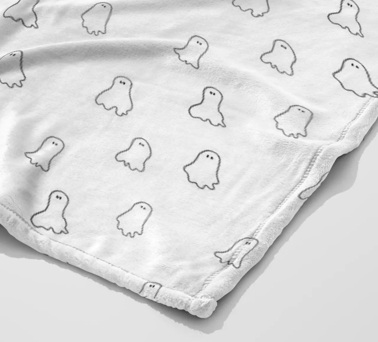 Ghost pattern fleece blanket by Brushmeetspaper