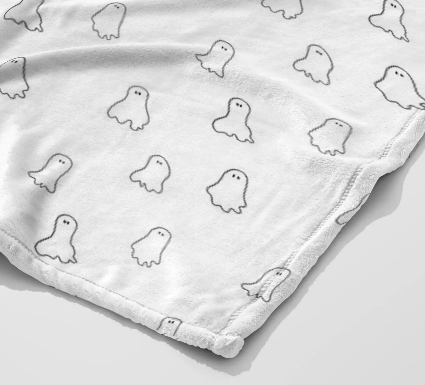 Ghost pattern fleece blanket by Brushmeetspaper