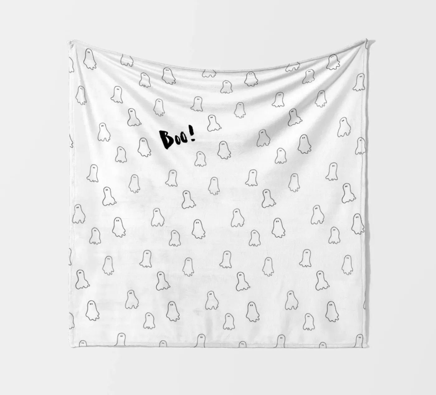 Ghost pattern fleece blanket by Brushmeetspaper