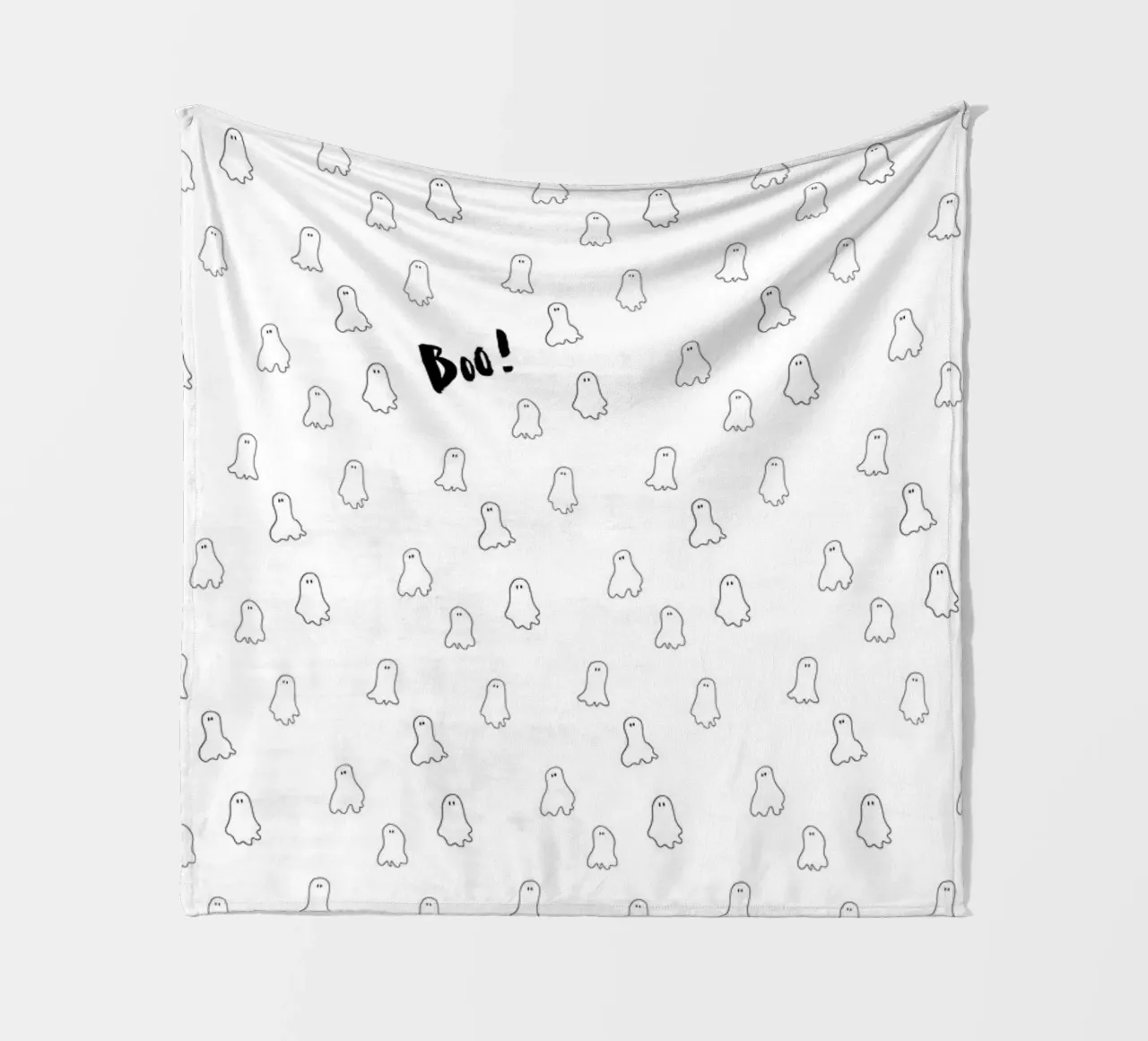 Ghost pattern fleece blanket by Brushmeetspaper