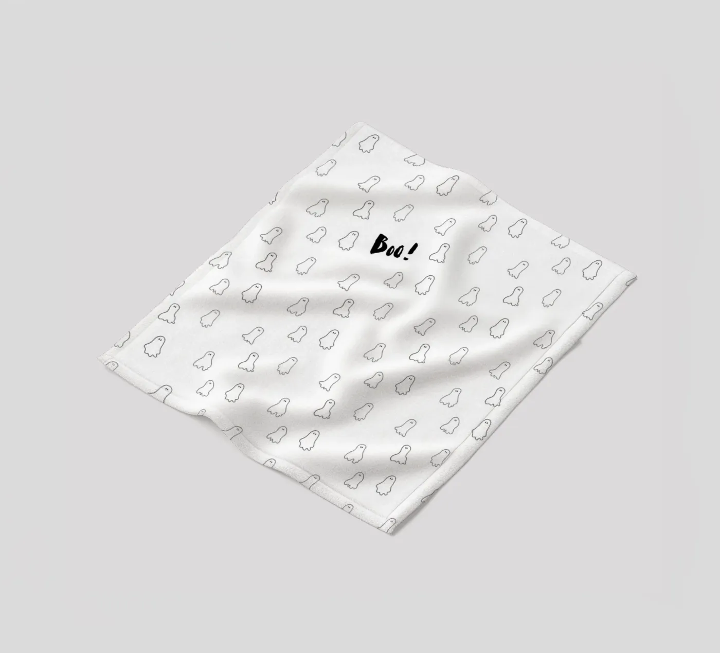 Ghost pattern fleece blanket by Brushmeetspaper