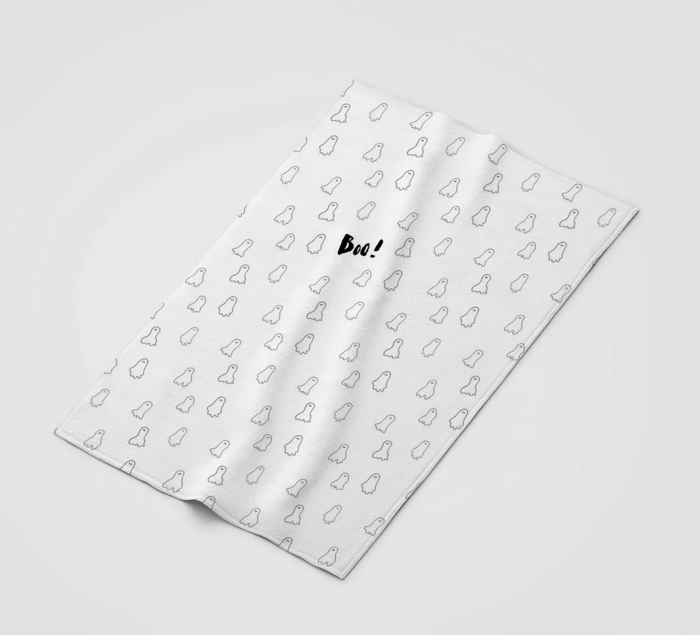 Ghost pattern fleece blanket by Brushmeetspaper