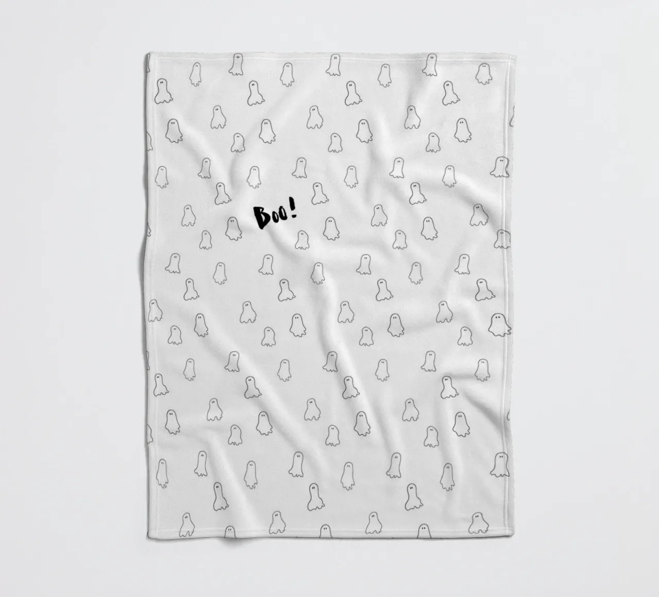 Ghost pattern fleece blanket by Brushmeetspaper