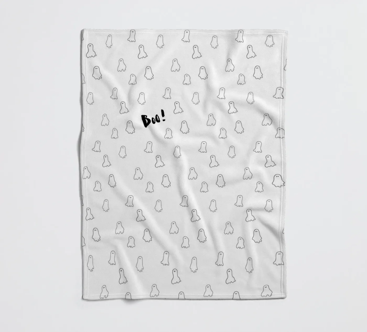 Ghost pattern fleece blanket by Brushmeetspaper