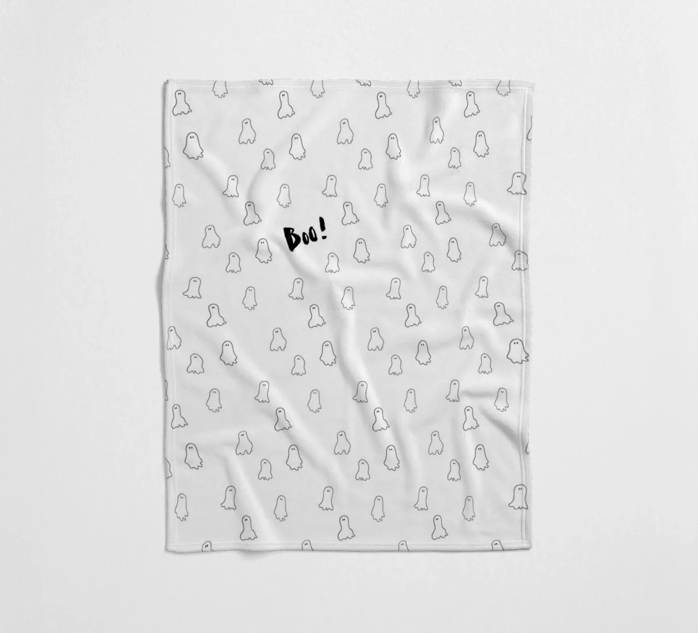 Ghost pattern fleece blanket by Brushmeetspaper