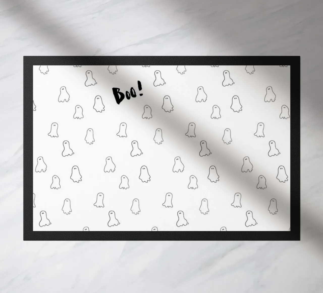 Ghost pattern doormat by Brushmeetspaper