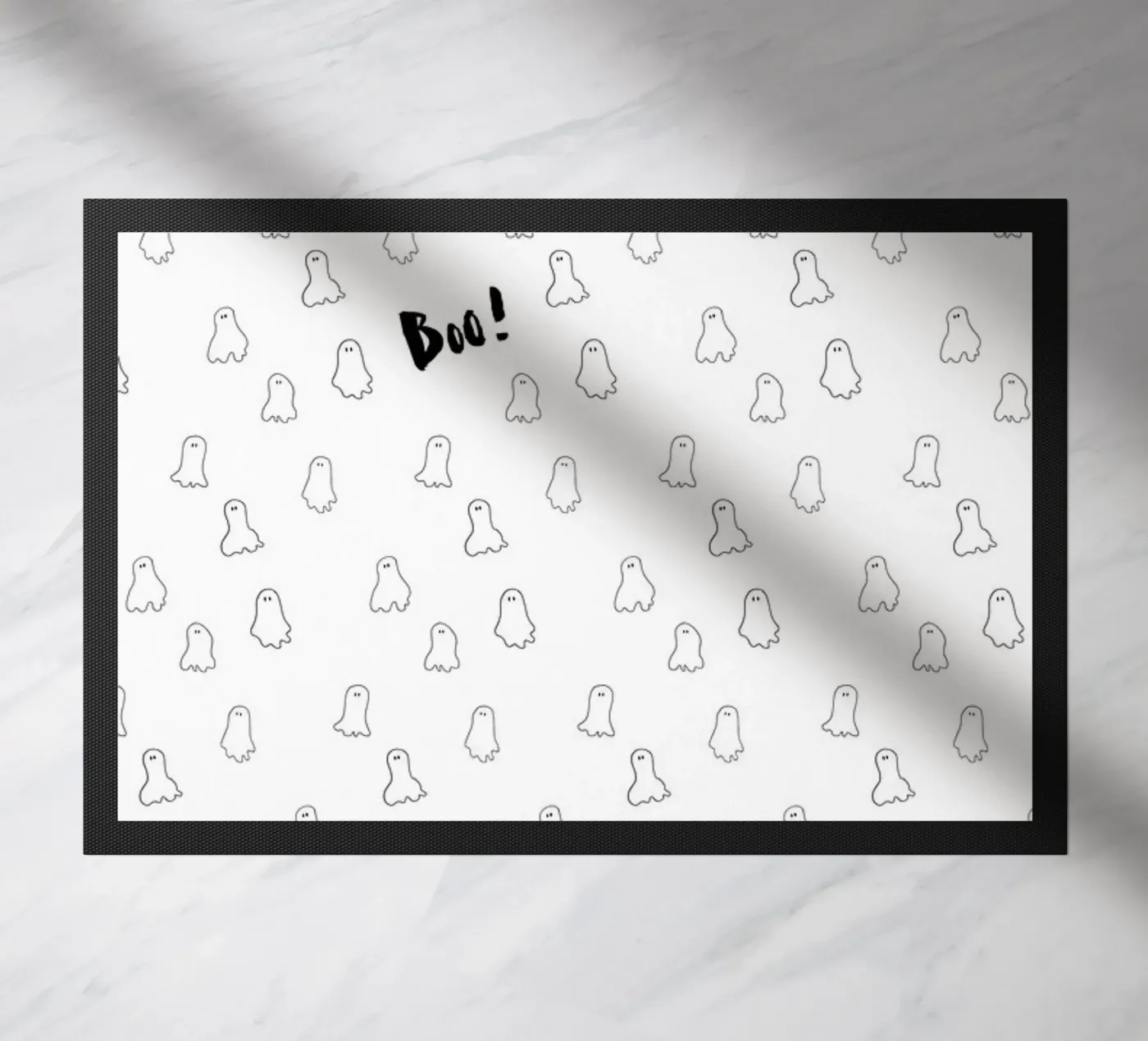 Ghost pattern doormat by Brushmeetspaper