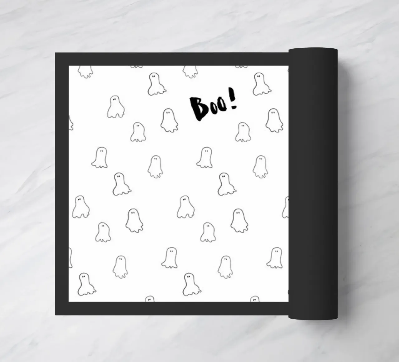 Ghost pattern doormat by Brushmeetspaper