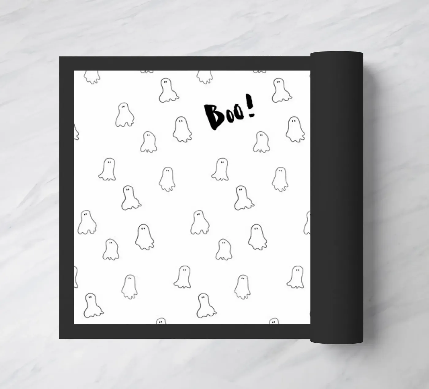 Ghost pattern doormat by Brushmeetspaper