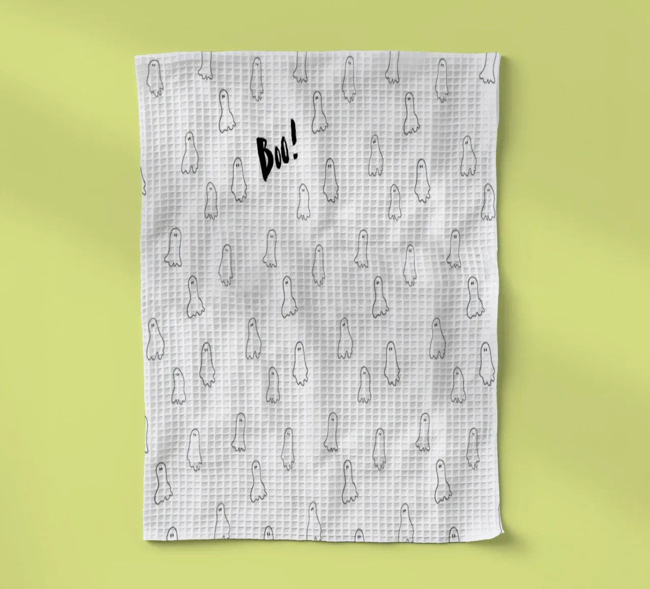Ghost pattern tea towel by Brushmeetspaper