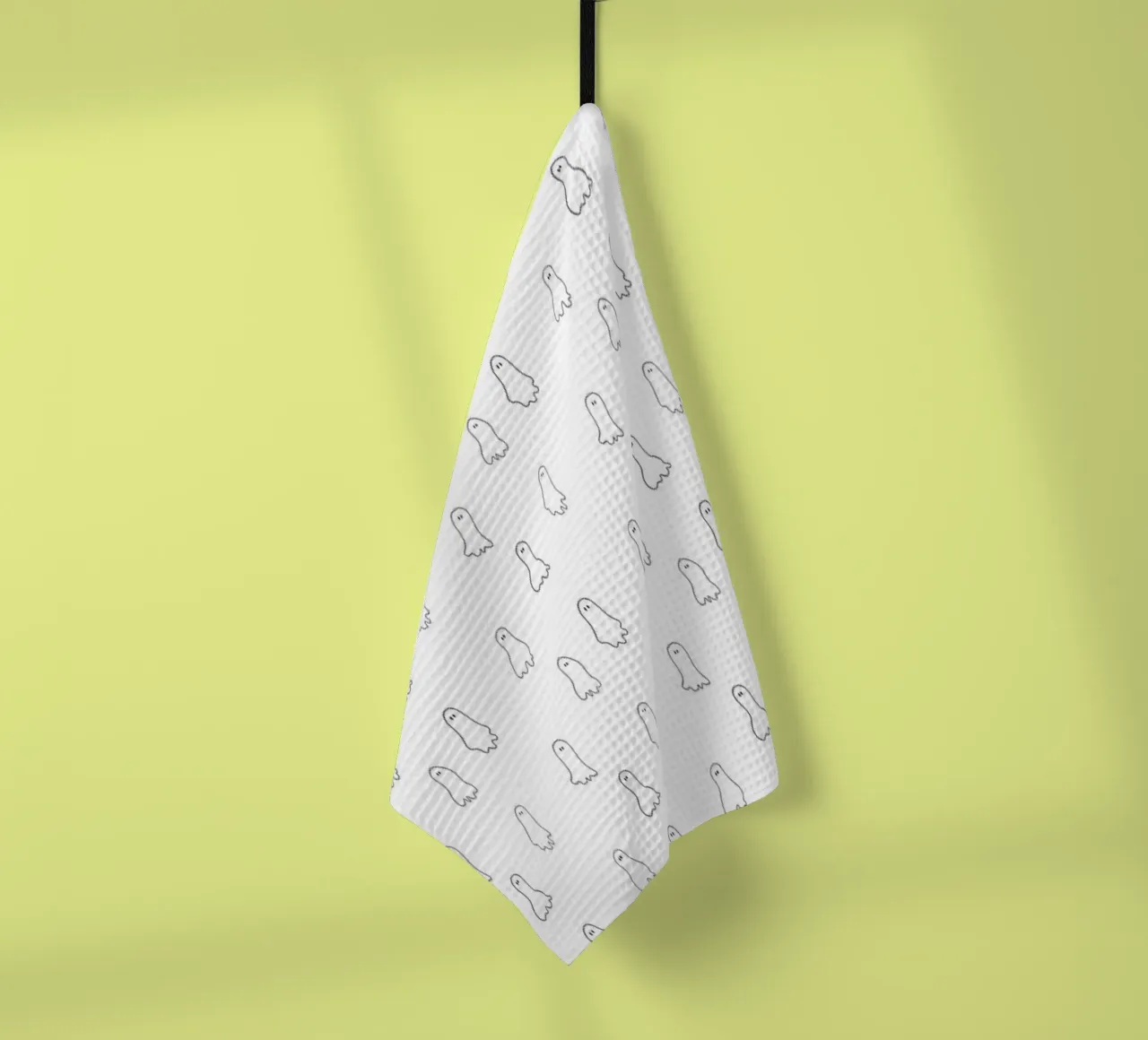 Ghost pattern tea towel by Brushmeetspaper