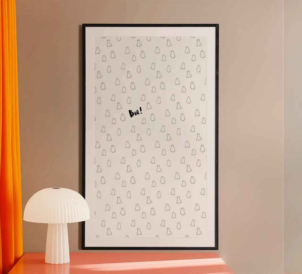 Ghost pattern poster by Brushmeetspaper