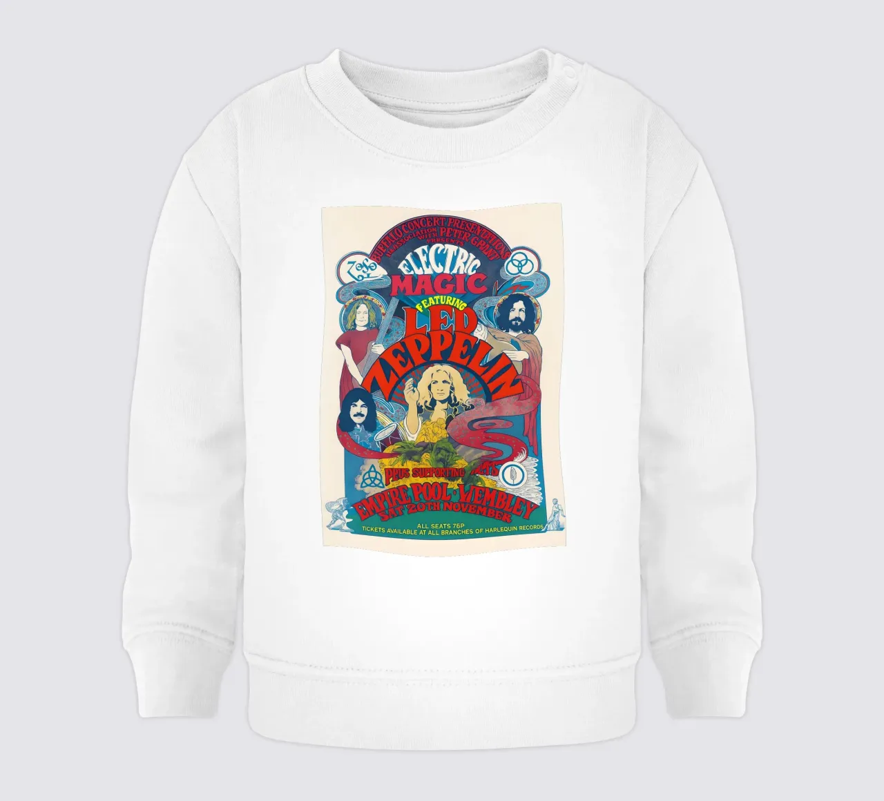 Led Zeppelin - Empire Pool - Wembley - London - 1971 - Conce felpa neonato da DGUnder