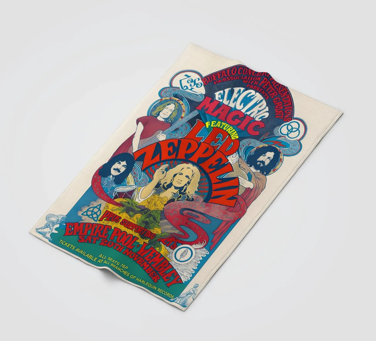 Led Zeppelin - Empire Pool - Wembley - London - 1971 - Conce coperta in pile da DGUnder
