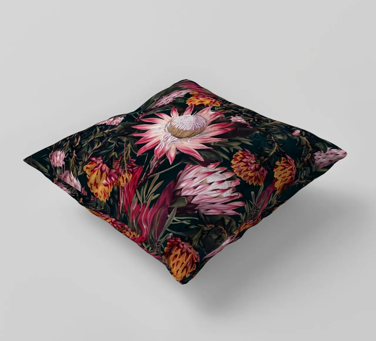 Protea Floral-Night Pattern II cuscino da burcukorkmazyurek