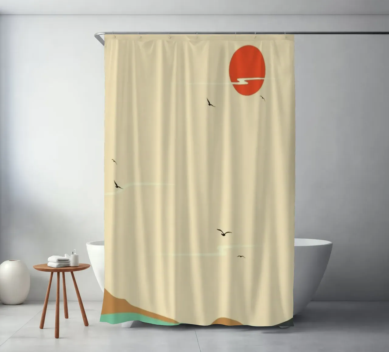 minimalistic nature flying tenda da doccia da prindy