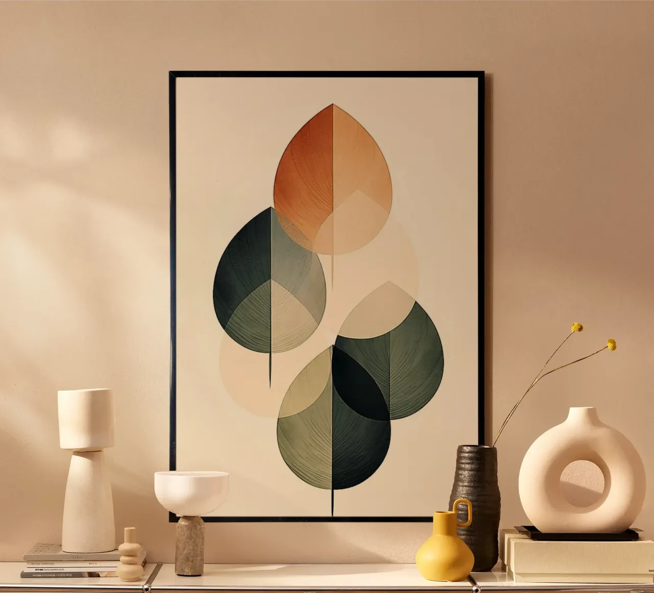 symmetry overlapping poster con telaio in alluminio da prindy