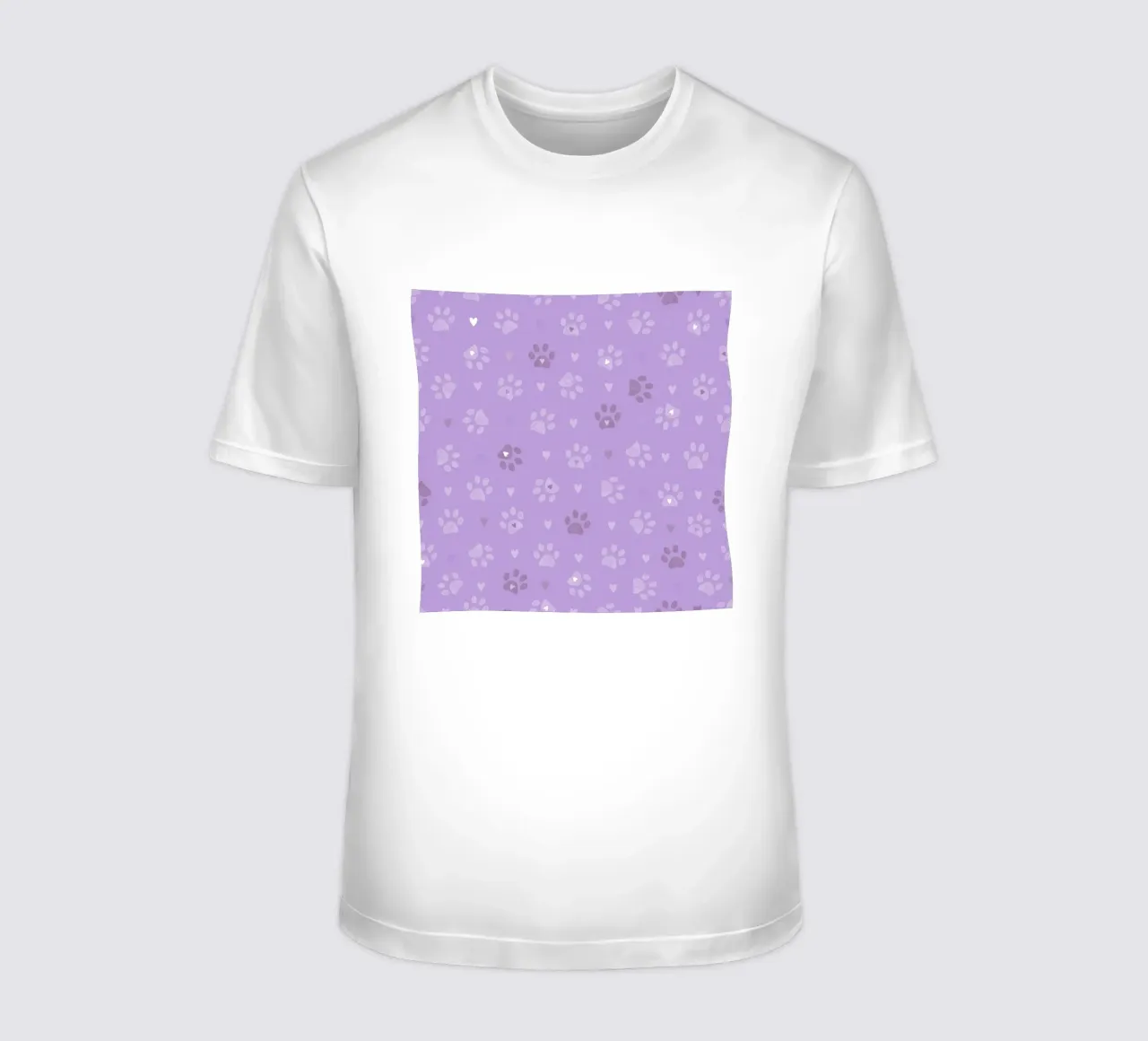 Impronte di zampe color lilla, modello senza cuciture t-shirt da gulsengunel
