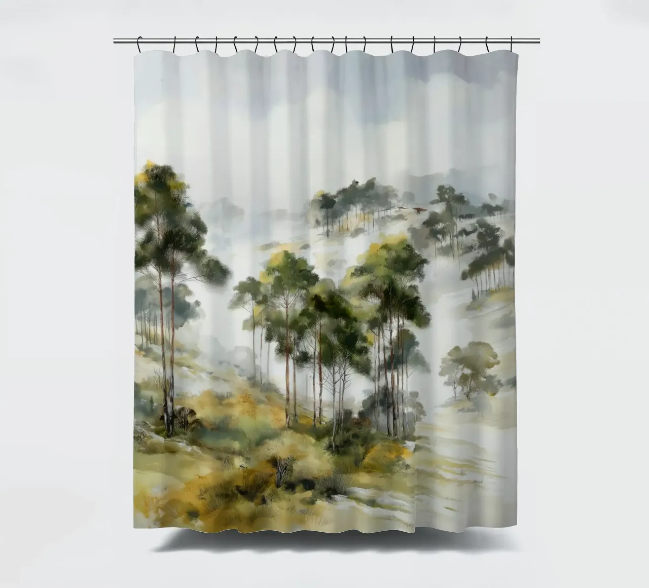 Trees shower curtain by Pictura