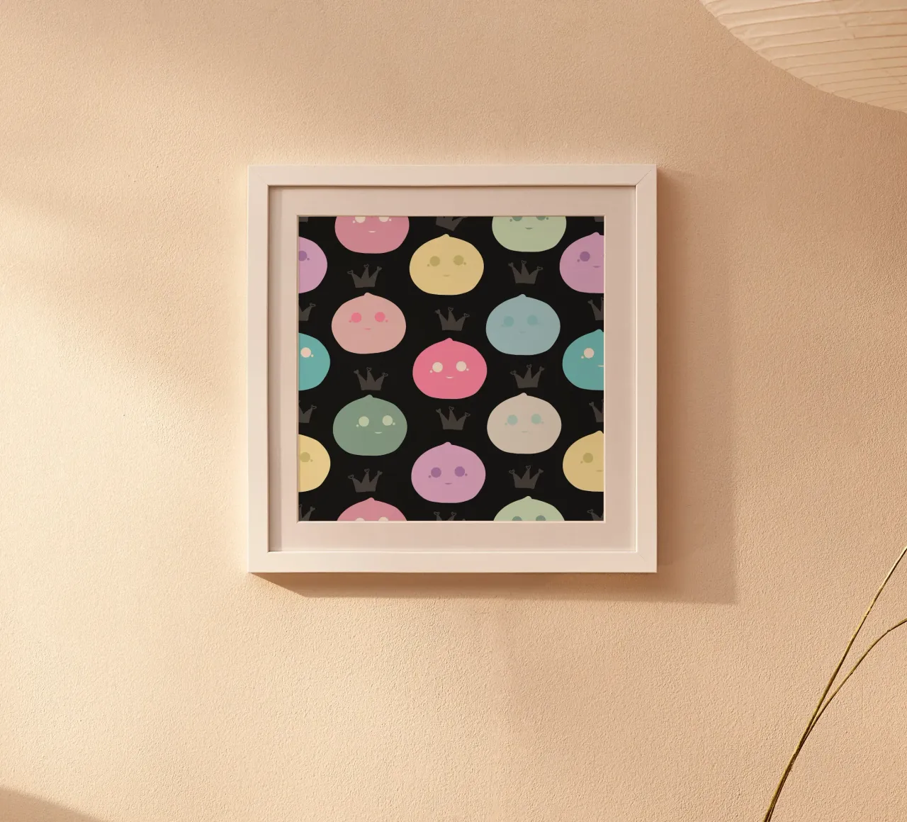 Mochi Queen pattern sfondo nero poster da gulsengunel