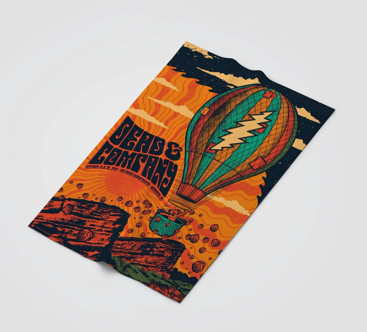 dead and company rocce rosse 2021 coperta in pile da martina