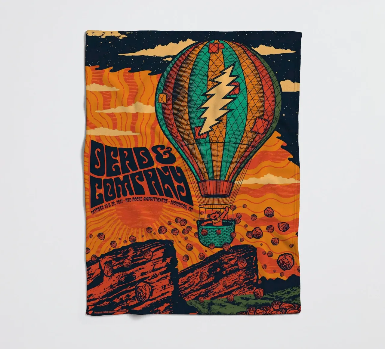 dead and company rocce rosse 2021 coperta in pile da martina