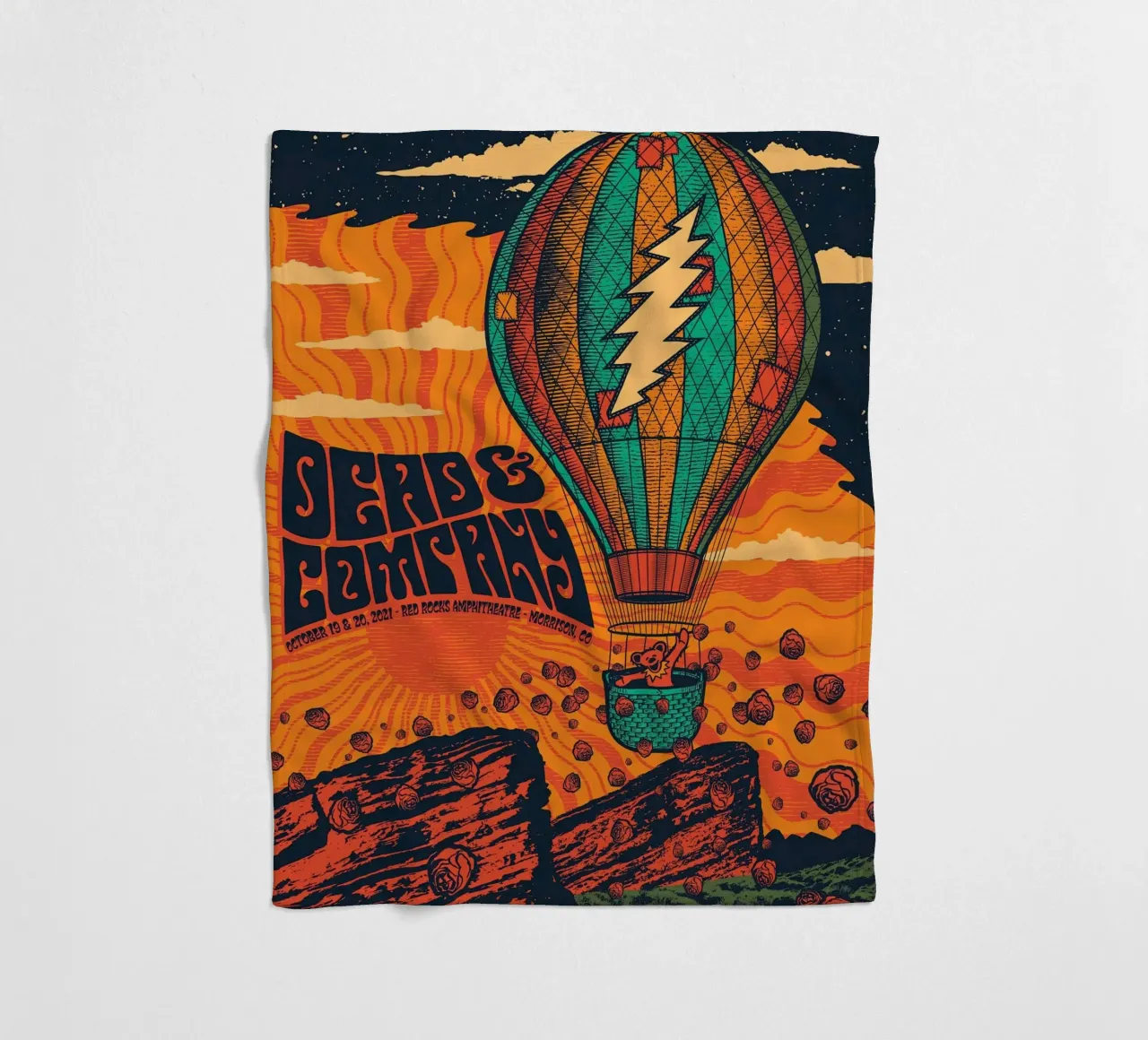dead and company rocce rosse 2021 coperta in pile da martina