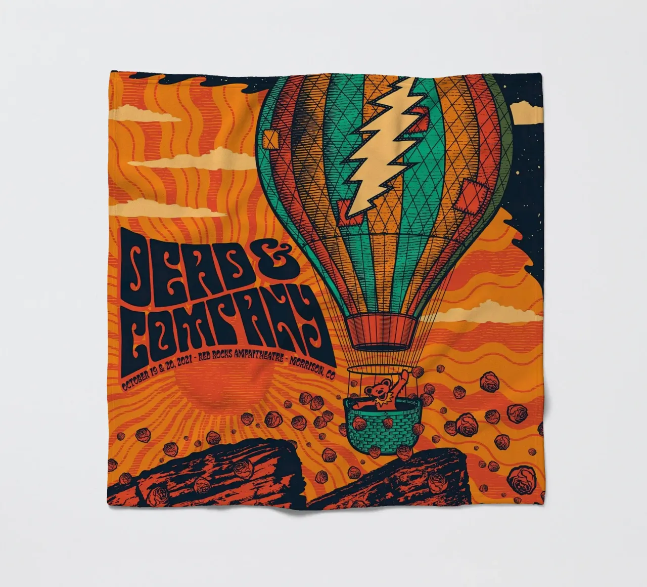 dead and company rocce rosse 2021 coperta in pile da martina