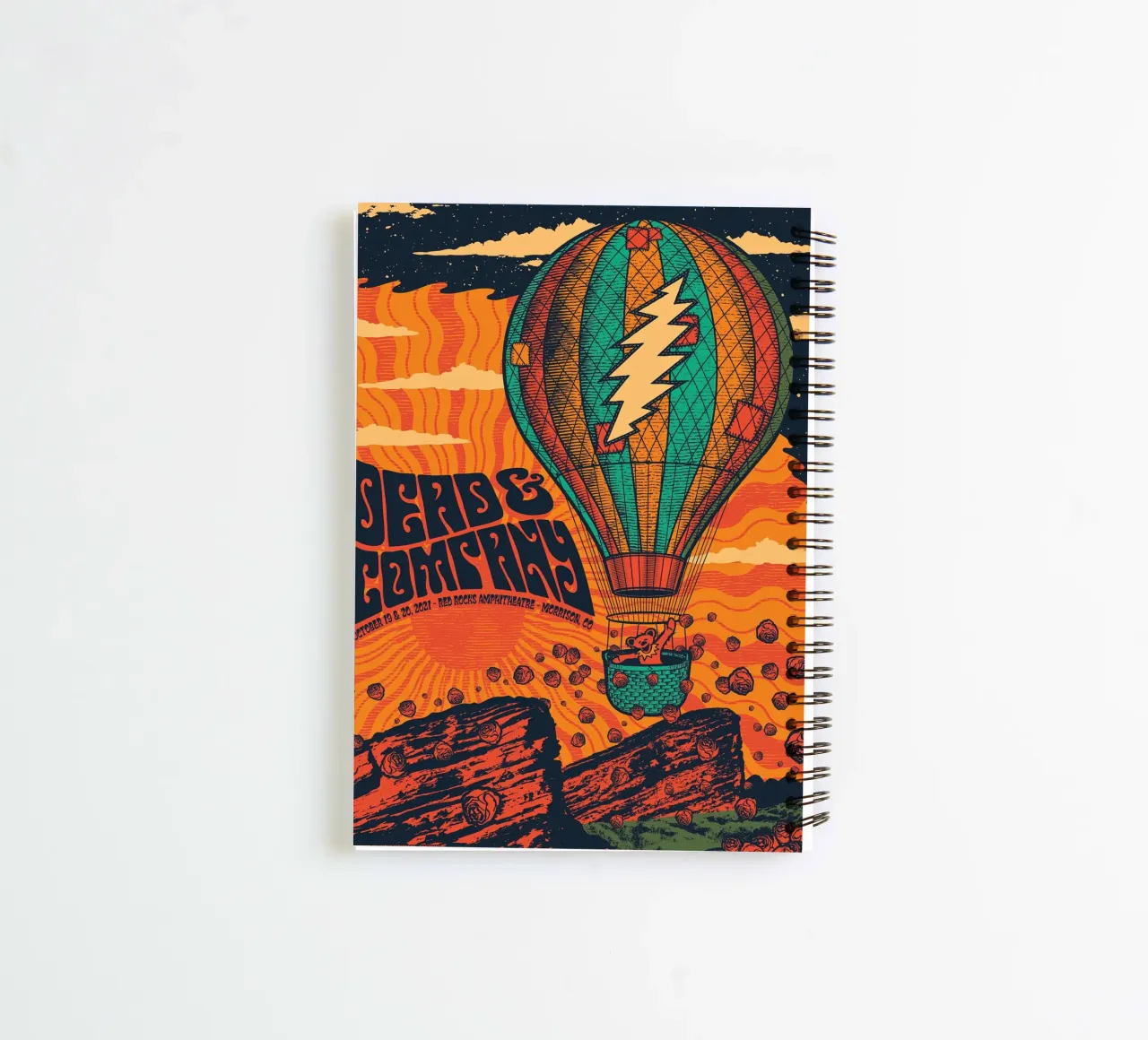 dead and company red rocks 2021 spiral notebook by martina