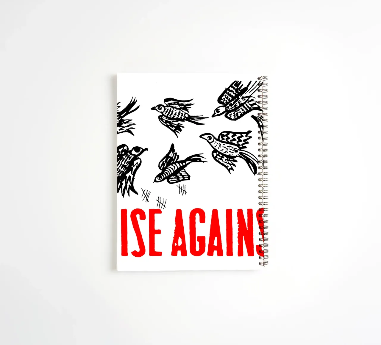 Camiseta Rise Against Bird Classic cuaderno de espiral de grass.studio_