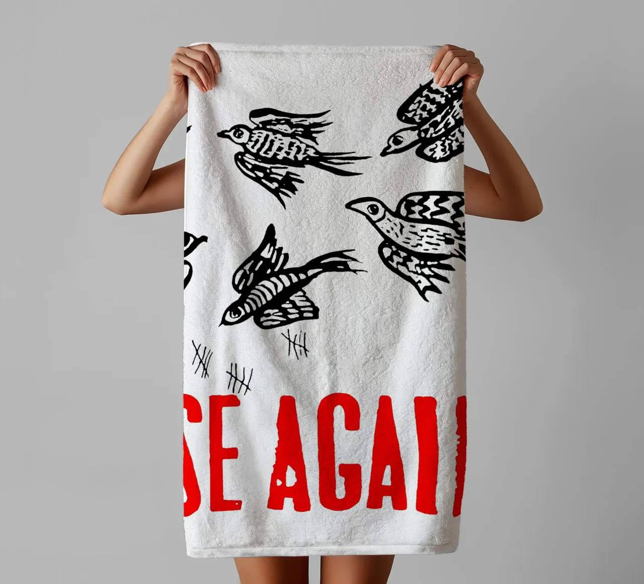 Maglietta classica Rise Against Bird asciugamano da bagno da grass.studio_