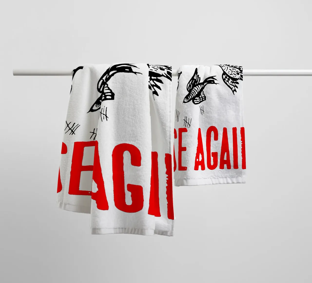 Maglietta classica Rise Against Bird asciugamano da bagno da grass.studio_