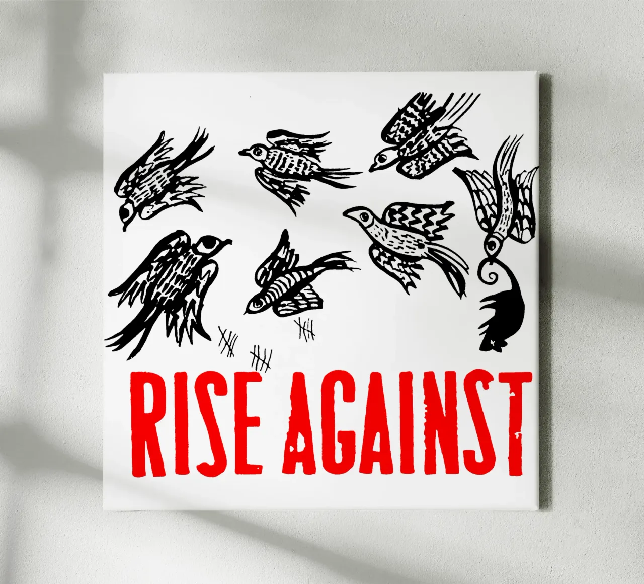 Maglietta classica Rise Against Bird tela con Cornice a cassetta da grass.studio_