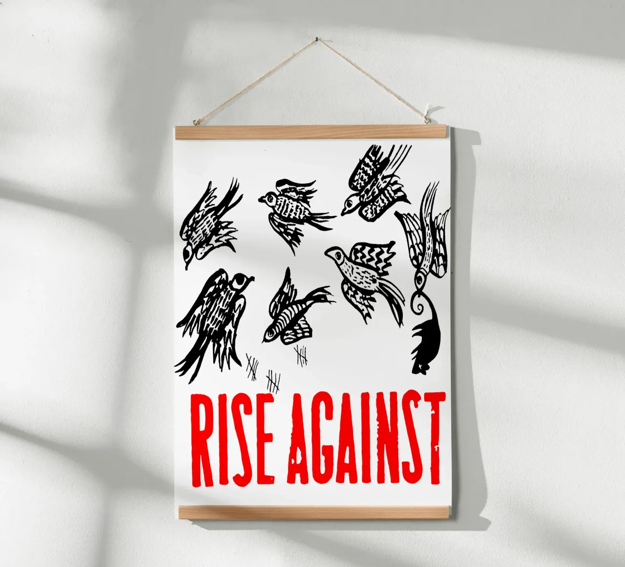 Maglietta classica Rise Against Bird carta hahnemühle da grass.studio_