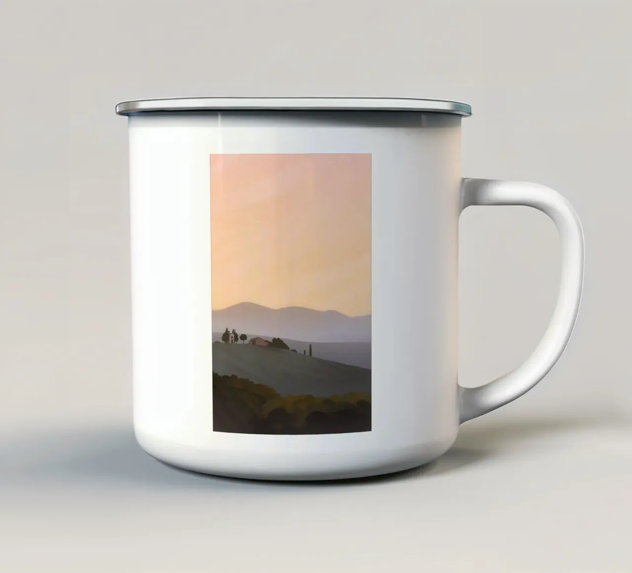 pastel colors horizon clouds enamel mug by prindy