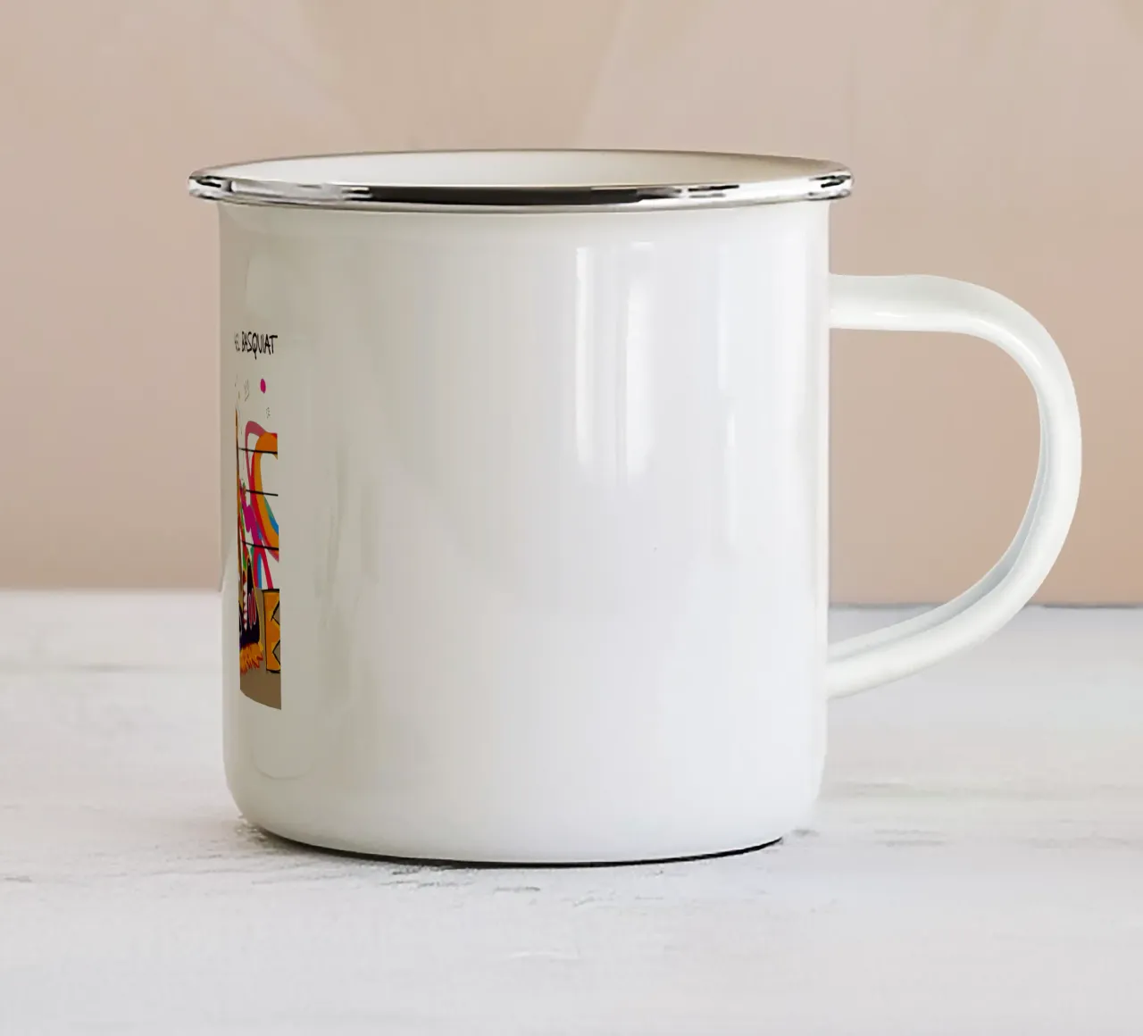 Jean Michel Basquiat Boxe tazza in smalto da https://www.juniqe.com/uk/shop/Henndraws