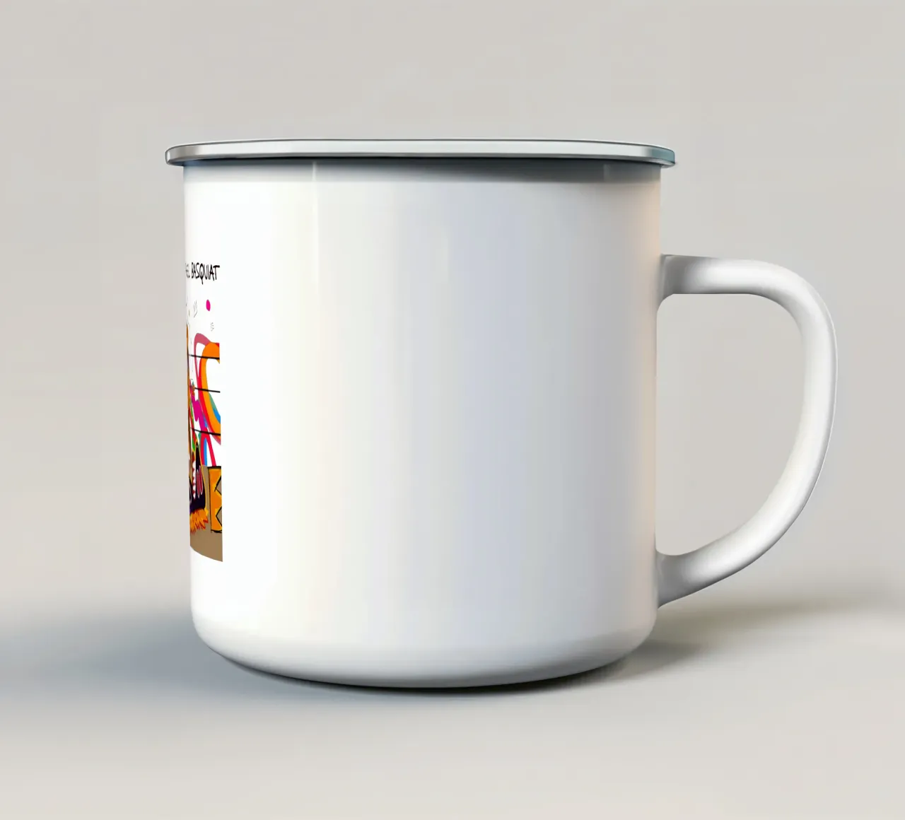 Jean Michel Basquiat Boxe tazza in smalto da https://www.juniqe.com/uk/shop/Henndraws