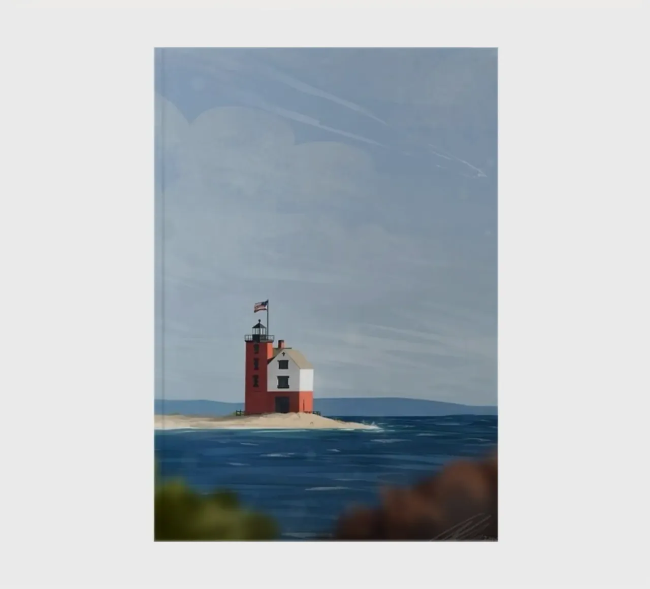 lighthouse ocean notebook by prindy