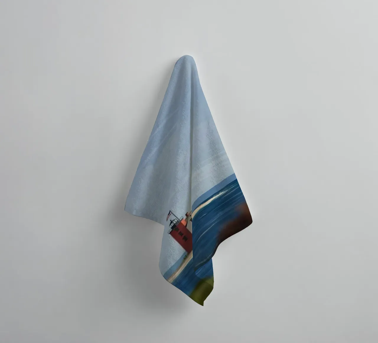 lighthouse ocean towel by prindy