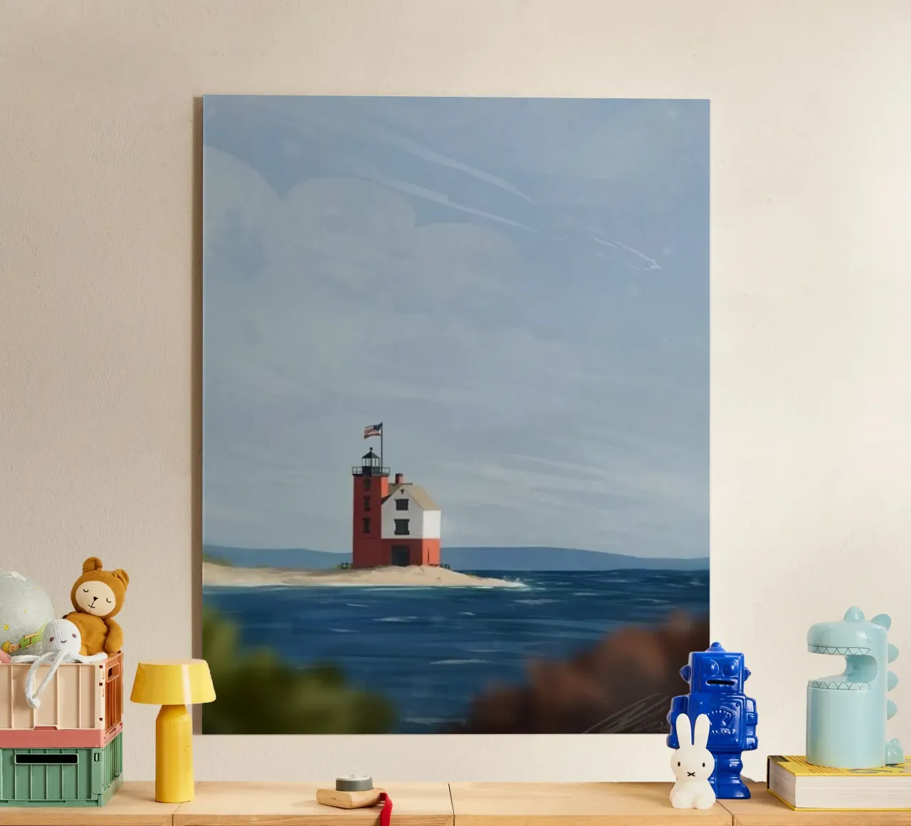 lighthouse ocean acrylic glass by prindy