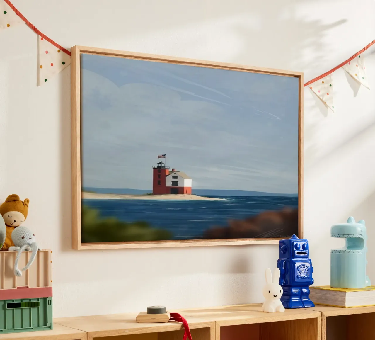 lighthouse ocean tela con Cornice a cassetta da prindy