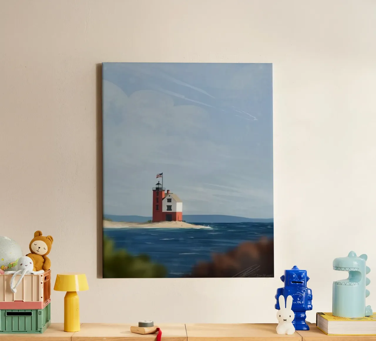 lighthouse ocean tela con Cornice a cassetta da prindy
