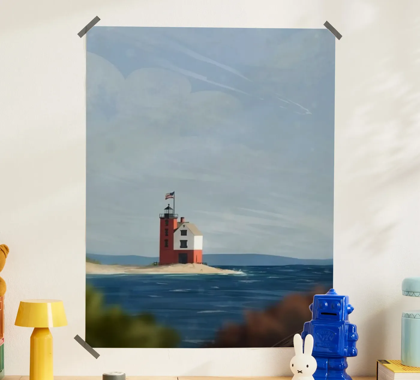 lighthouse ocean poster by prindy
