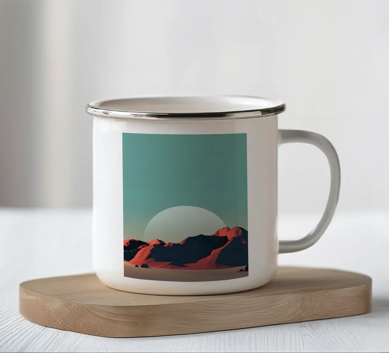 rocky natural light tazza in smalto da prindy
