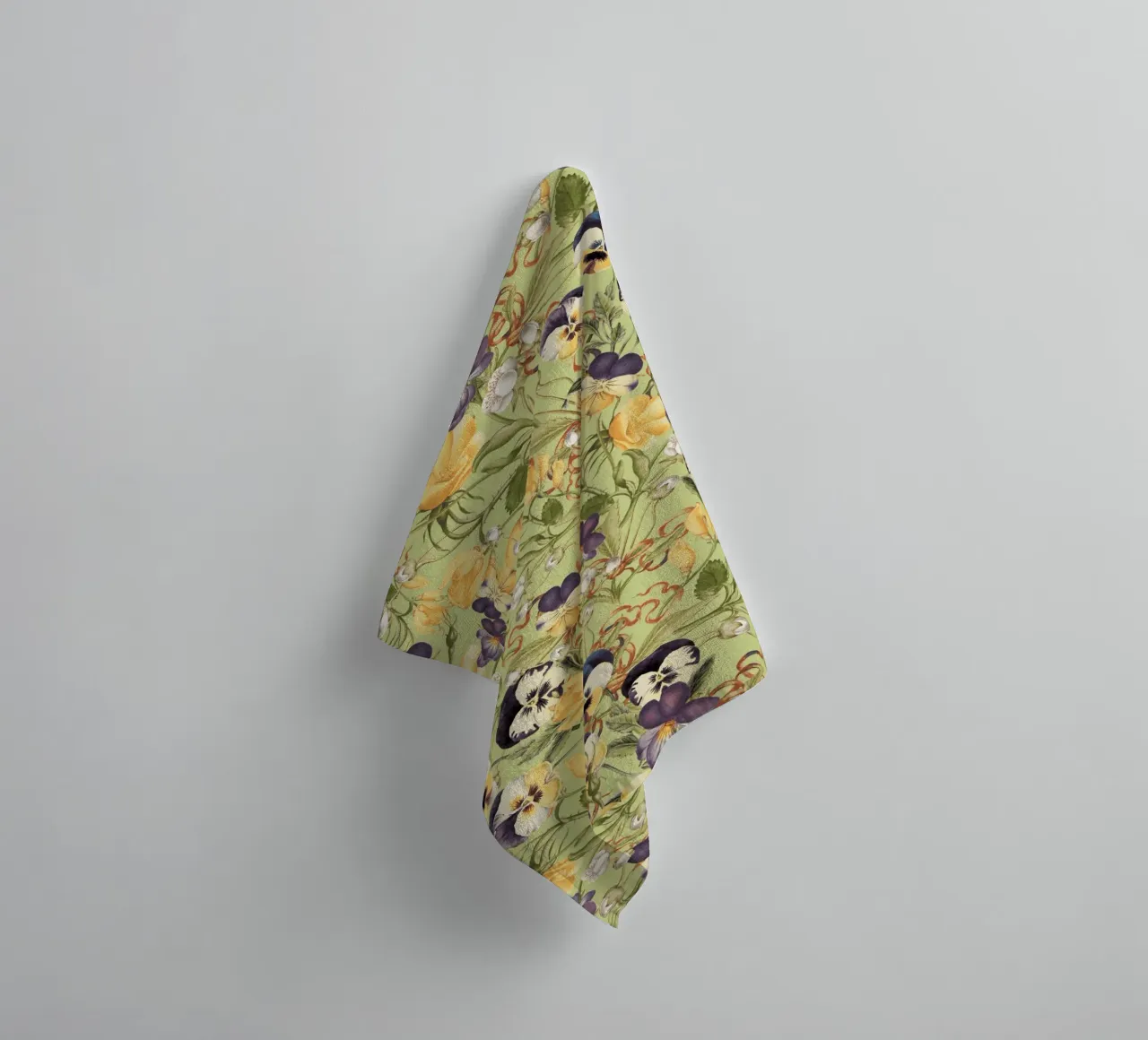Pansy Floral Pattern towel by burcukorkmazyurek